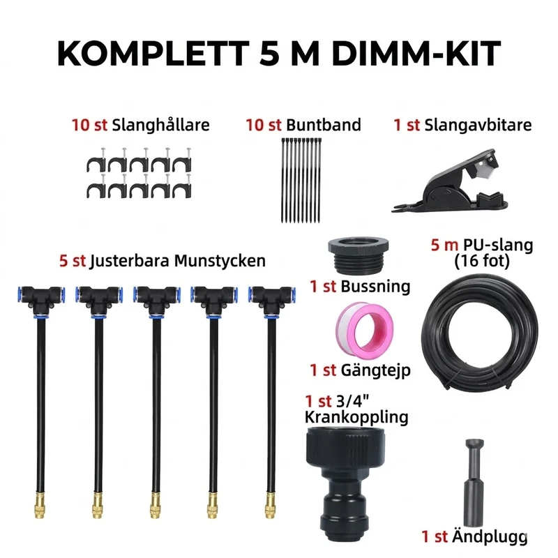360° Böjt Automatiskt Bevattningssystem för Trädgården – Smart & Effektiv Bevattning