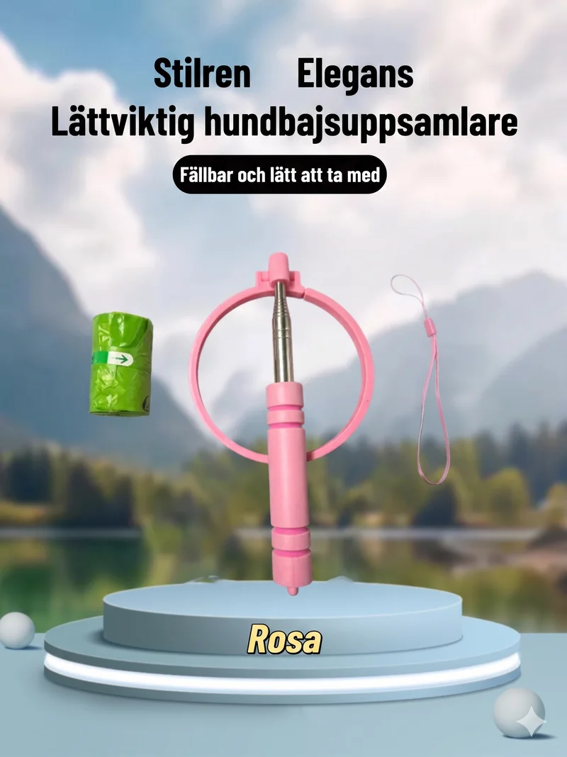 Bärbar & Teleskopisk Bajsuppsamlare för Husdjur – Ren och Bekväm Promenad