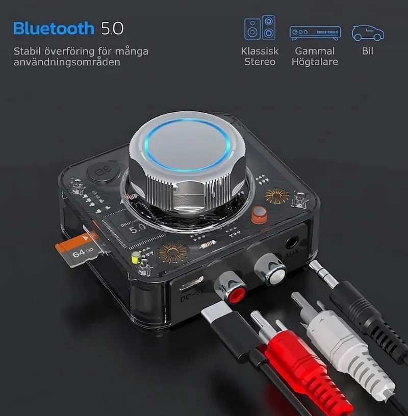 Trådlös Bluetooth 5.0 Audio RCA-mottagare – Modernisera ditt Hi-Fi-system