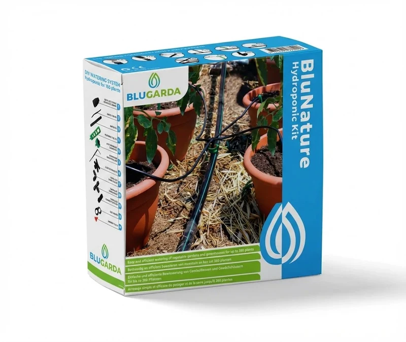 BluNature Hydroponic Kit - Ultimata bevattningssystem för trädgård eller växthus upp till 160 plantor