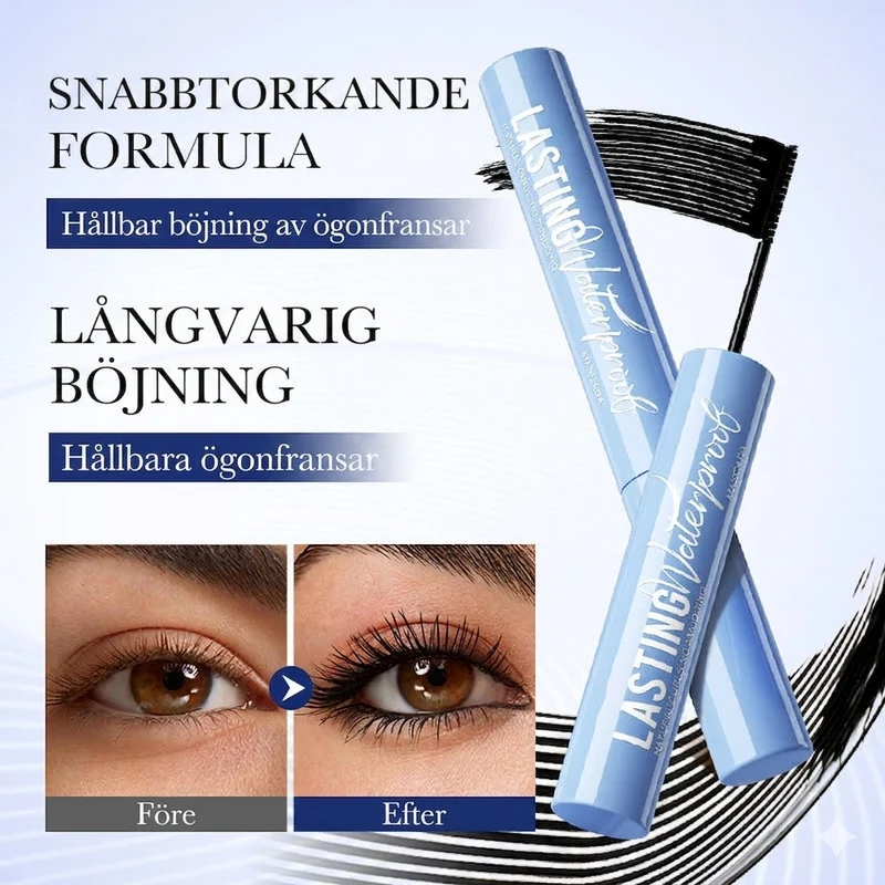 Vattentät Mascara för Volym och Längd – Sitter Säkert i 12 Timmar