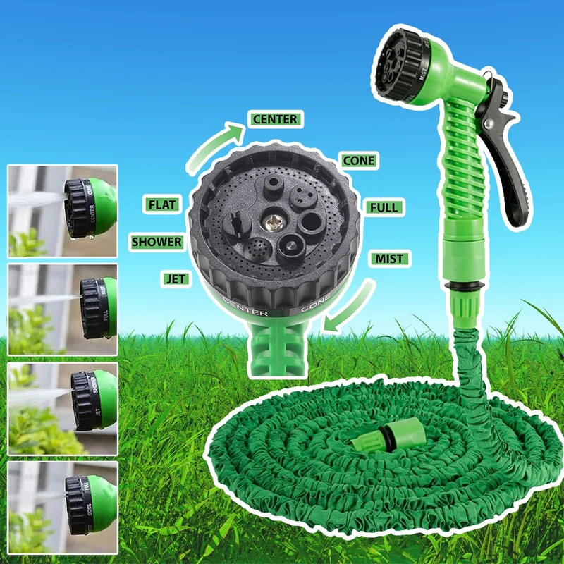 Magic Hose flex trädgårdsslang / vattenslang - grön eller blå - flera längder -