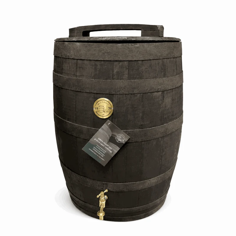 Regnvattentunna, Black Edition, MED LOCK, 190 liter