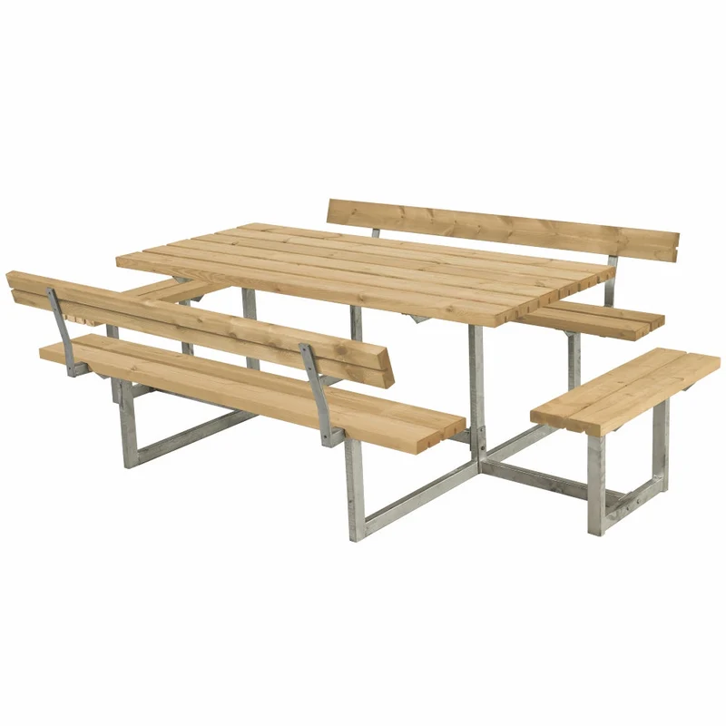 Basic Bord-/Bænkesæt med 2 Ryglæn og 2 Påbygninger - 260 cm - ThermoWood®