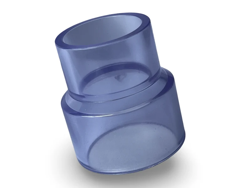 Transparent PVC Reducering med limmuff