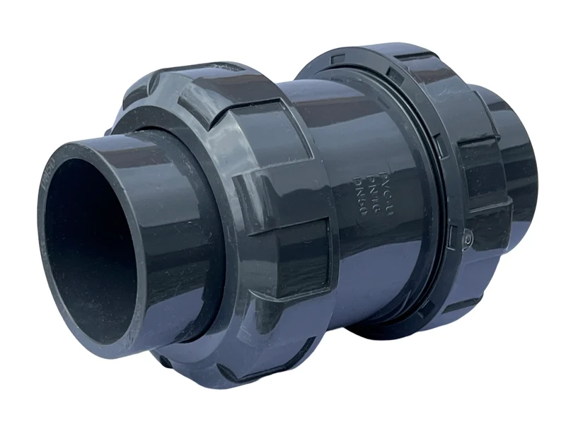 PVC Backventil med union kopplingar
