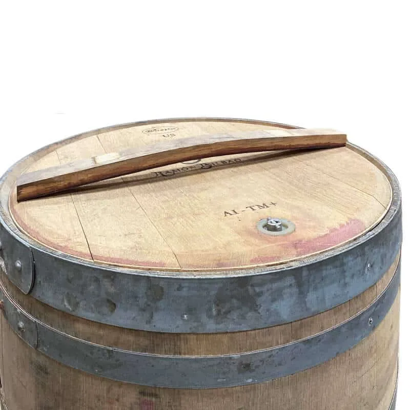 Begagnad vintunna med lock, 225 liter