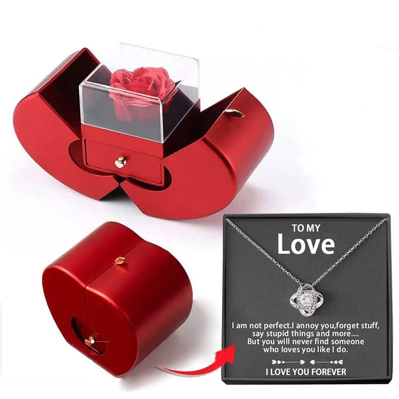 To My Love - Halsband - Med äkta ros - present till henne