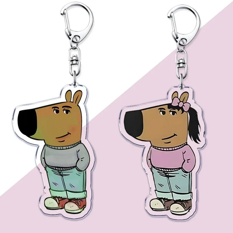 Just A Chill Guy/Girl Meme Nyckelring – Perfekt Present för Vänner & Hundälskare!