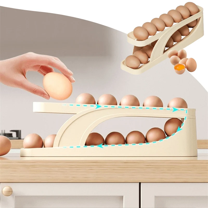 Automatiskt rullande ägghylla