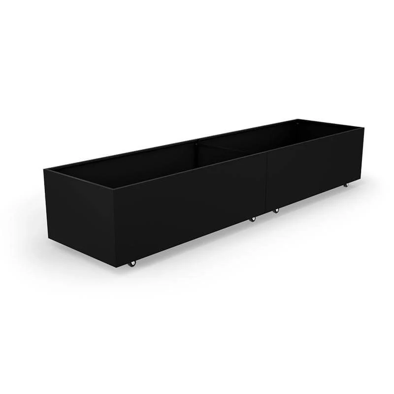 THOR Planteringslåda på hjul 240 x 60 x 40 - Black Steel