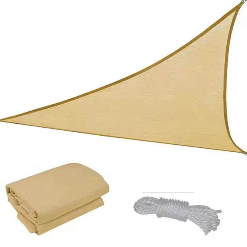 Triangulärt solsegel, beige 3,6 x 3,6 meter